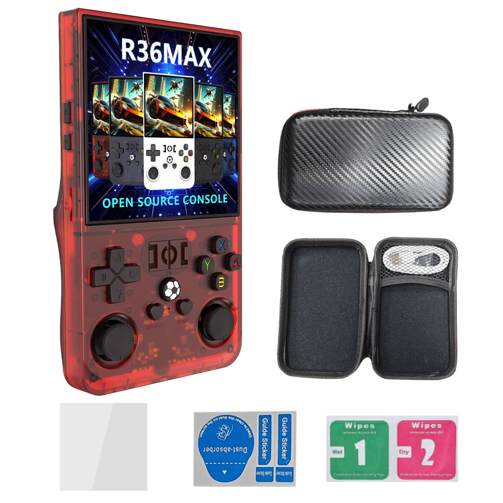 R36 Max Retro Video Game Console Consola Portable Handheld Game Player Android Linux System 4.0 Inch IPS Screen 64GB 128GB Wifi