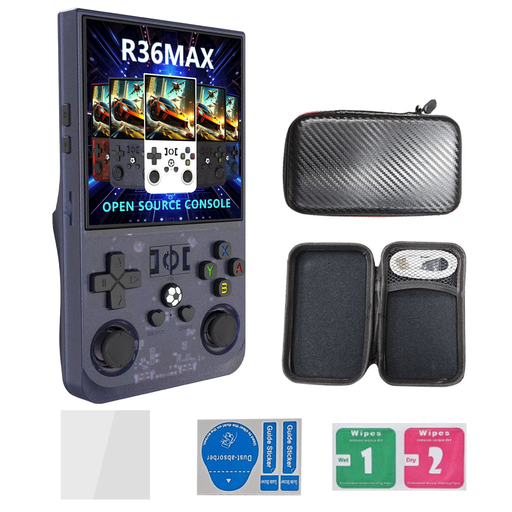 R36 Max Retro Video Game Console Consola Portable Handheld Game Player Android Linux System 4.0 Inch IPS Screen 64GB 128GB Wifi