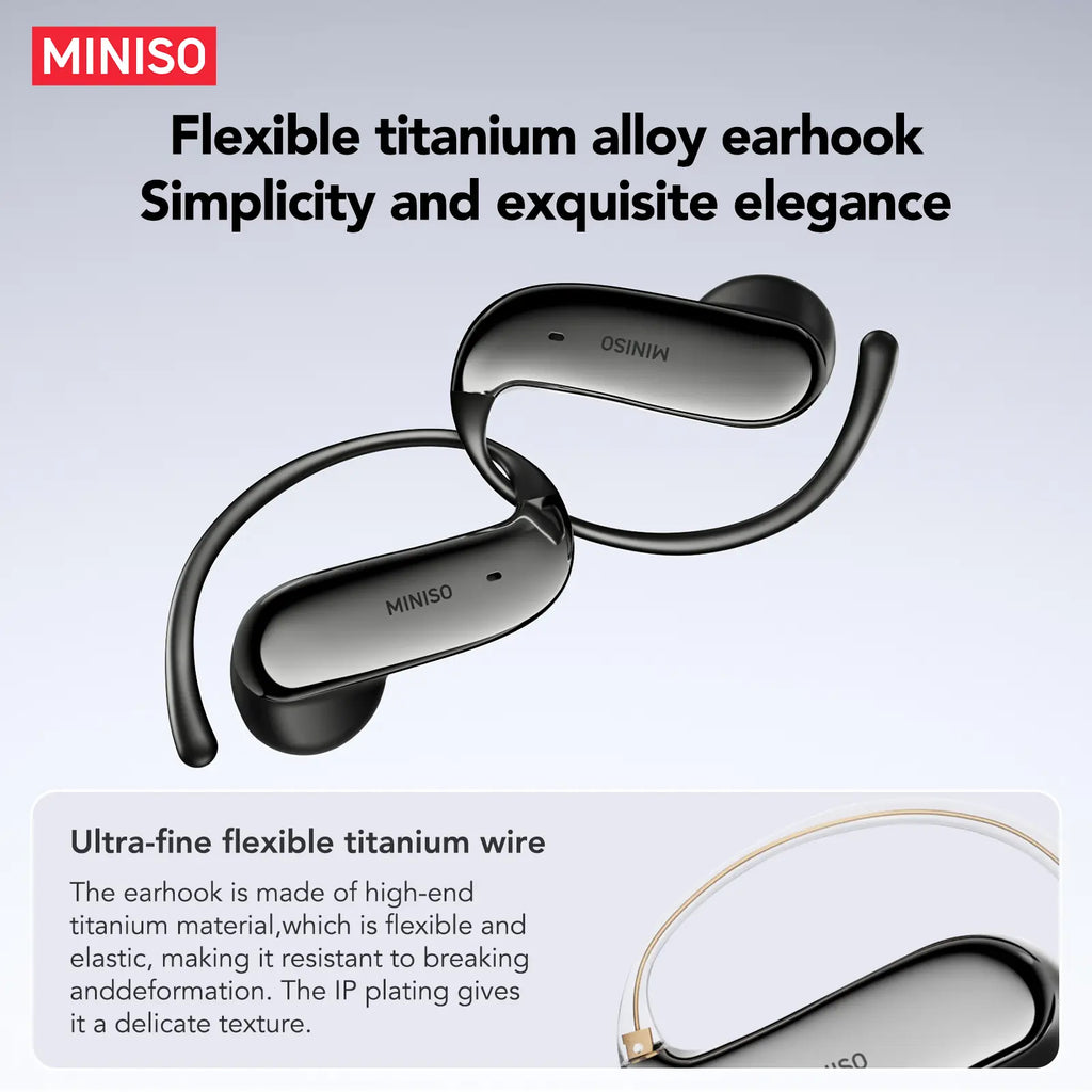 MINISO MS218 OWS - Bluetooth Earphones (6.0), IPX5 Waterproof, Comes with Charging Case, Built-In Microphone. NC Noise Cancellation, Comfortable Fit, Excellent Sound Quality. Three-Month Warranty! Suitable for Office Work, Sports, Study, and Voice Calls.