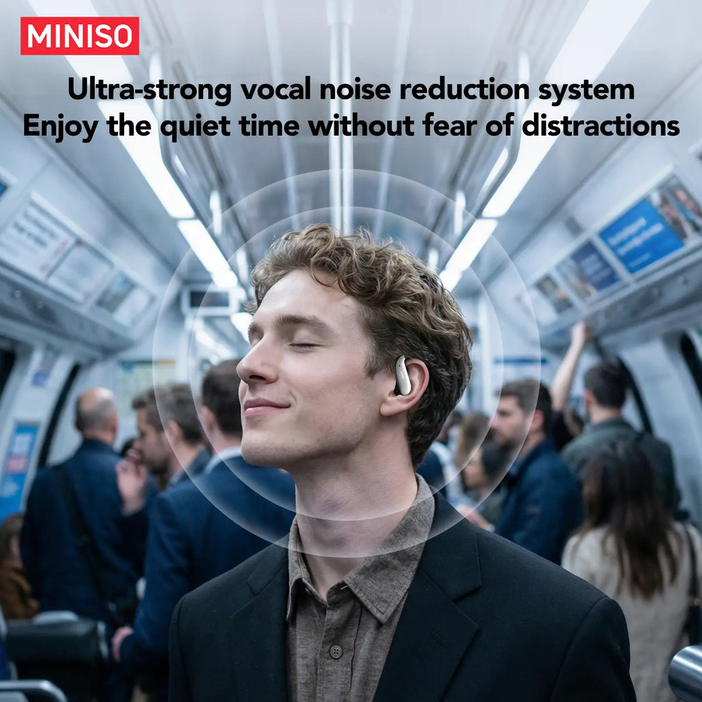 MINISO MS218 OWS - Bluetooth Earphones (6.0), IPX5 Waterproof, Comes with Charging Case, Built-In Microphone. NC Noise Cancellation, Comfortable Fit, Excellent Sound Quality. Three-Month Warranty! Suitable for Office Work, Sports, Study, and Voice Calls.