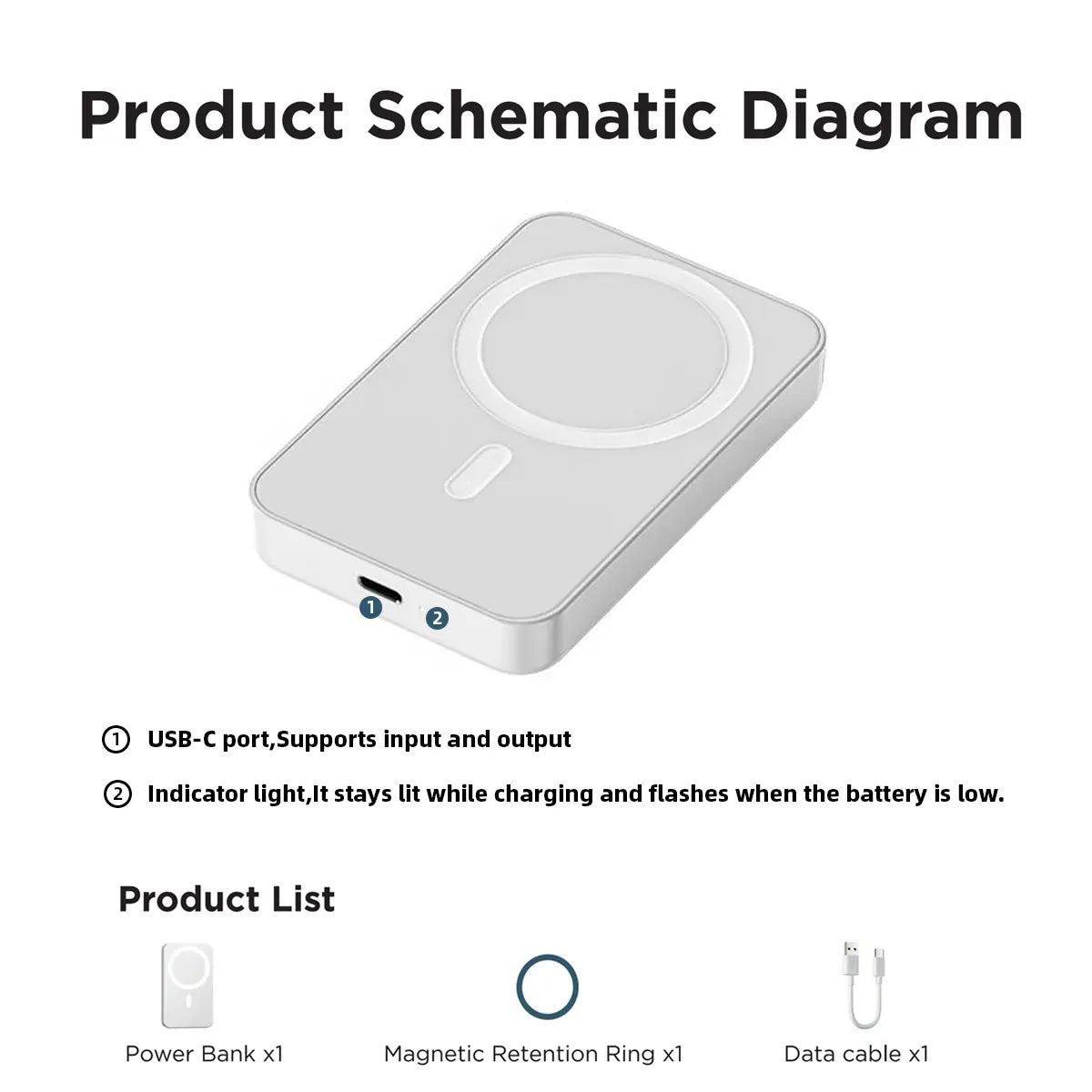 [Mothersdaygift]5000Mah Magnetic Power Bank Magsafe Wireless Fast Charger for Iphone 12–17 Pro/Pro Max, Compact Portable Battery Pack