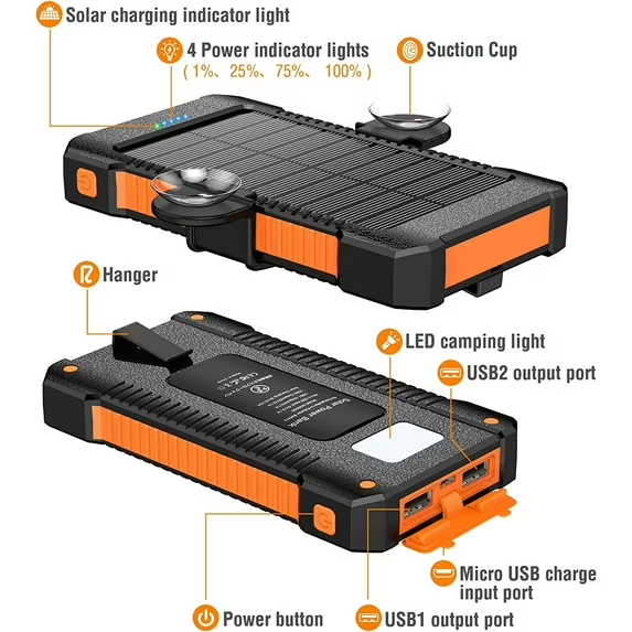 26800mAh Solar Power Bank – The Ultimate Portable Charger for All Your Outdoor Adventures!